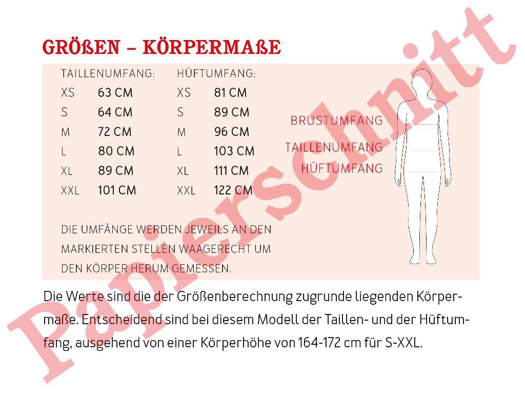 Papierschnittmuster gerade Jogginghose Frau Jane XS-XXL